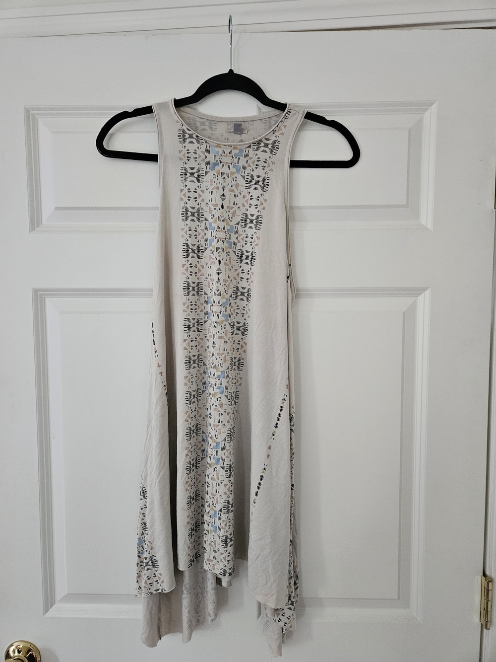 Ecote Cream Sleeveless High-Low Dress with Subtle Pattern URBAN OUTFITTERS